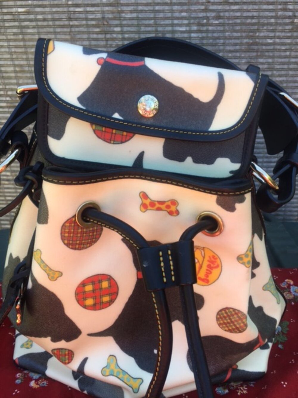 ***PUPPY LOVE*** DOONEY AND BOURKE DRAWSTRING BUCKET PURSE AND/COIN PURSE